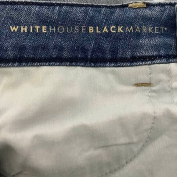 WHBM Mid-Rise Soft Slim Crop Jeans Size 8 Bronze Gold Metallic Cuff Denim - Picture 7 of 12